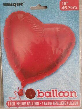 Red heart shaped balloon. 18" inch. Air fill required. Perfect for birthdays.